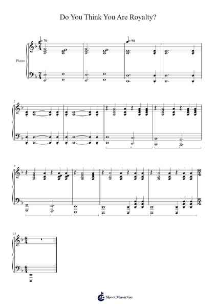 Do You Think You Are Royalty? Sheet Music by Nathan Stys-Arr.Caewald Tabpritt