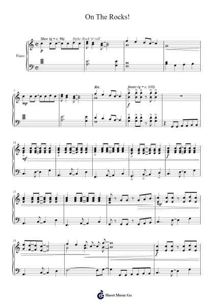 On The Rocks! Sheet Music by Pam Wedgwood-Arr.Hewgy Fowearl