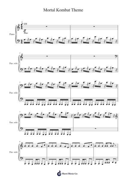 Mortal Kombat Theme Sheet Music by The Immortals-Arr.Swinfred Clarkdiah