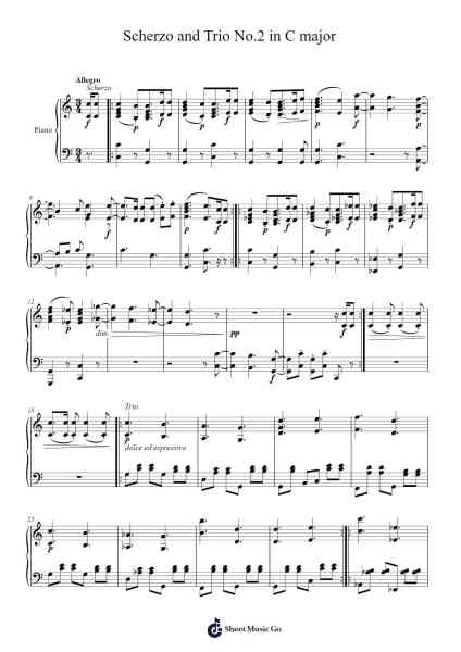 Scherzo and Trio No.2 in C Major Sheet Music by Tom Christie-Arr.Deirholt