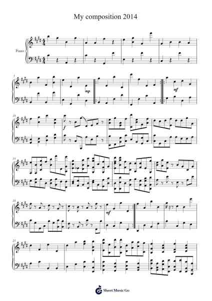 My composition 2014 樂譜由 Loïc Colin - 編曲 Viten Sun