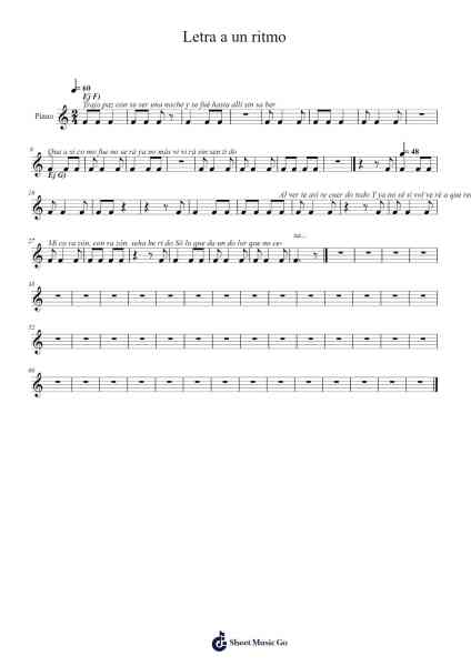 Letra a un ritmo Sheet Music by Cherke Billreen-Arr.Chloepole
