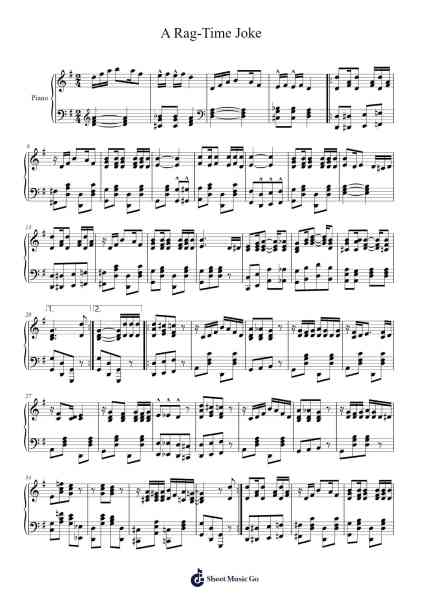A Rag-Time Joke Sheet Music by ANDY L. BURKE-Arr.Gwenje Cookmike