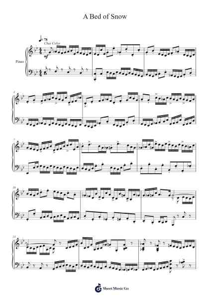 A Bed of Snow Sheet Music by Toursbur-Arr.Cranethe Dougledk