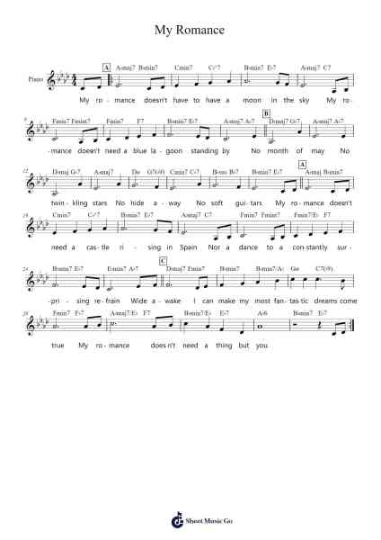 My Romance Sheet Music by Richard Rodgers-Arr.Wildeh Francesgrace