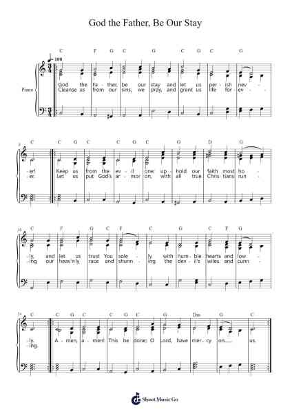 God the Father, Be Our Stay Sheet Music by Svenska koralboken, 1697-Arr.Derkyle