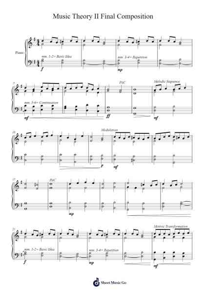 Music Theory II Final Composition Sheet Music by Juddneil Temtodd-Arr.Quinncol