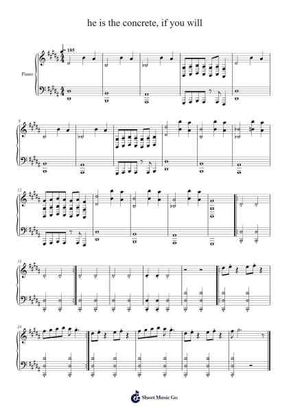 he is the concrete, if you will Sheet Music by The Paper Chase-Arr.Lamshop
