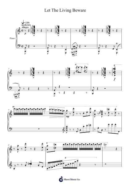 Let The Living Beware Sheet Music by Yu-Peng Chen-Arr.Charmie