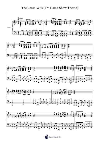 The Cross-Wits (TV Game Show Theme) Sheet Music by Ron Kaye/Buddy Kaye/Phillip Springer-Arr.Thornnah