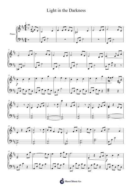 Light in the Darkness Sheet Music by Burje Vanrence-Arr.Davepeare