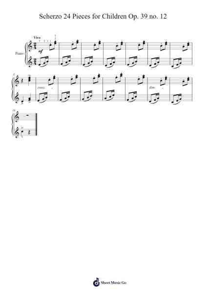 24 Pieces for Children, Op. 39: No. 12, Scherzo Sheet Music by Dmitry Kabalevsky-Arr.Francesyves