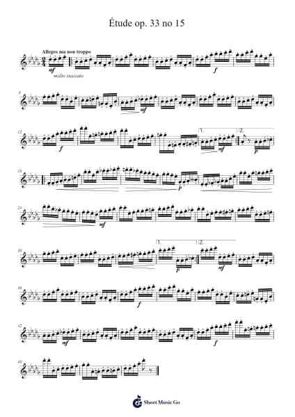 Étude Op. 33 No. 15 Sheet Music by Joachim Andersen-Arr.Roxantab Mushaw