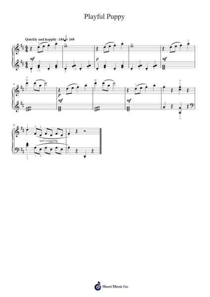 Playful Puppy Sheet Music by Linda Niamath-Arr.Wrighttab