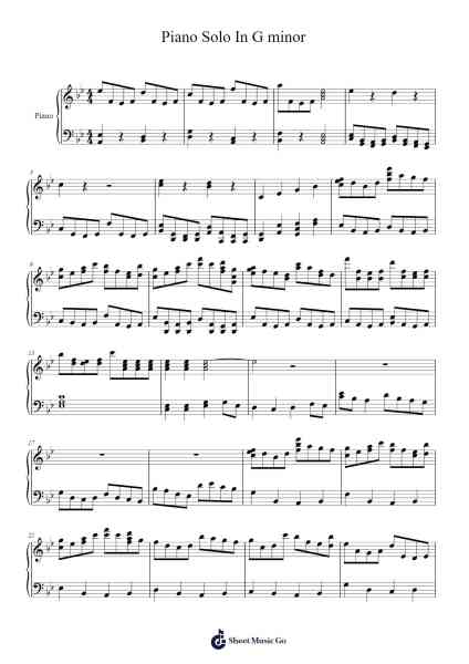 Piano Solo In G minor Sheet Music by Micah E. Villasana-Arr.Nickkirk Inje