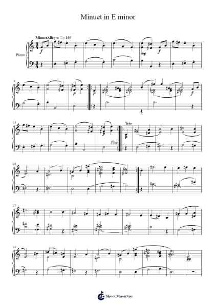 Minuet in E Minor, LSW 11 Sheet Music by Sunwoo Lim-Arr.Urkuk Joneswat