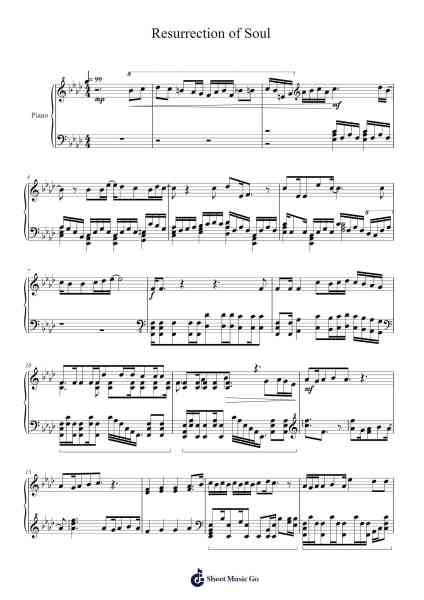 Resurrection of Soul (Game Size) Sheet Music by UNDEAD-Arr.Walshses