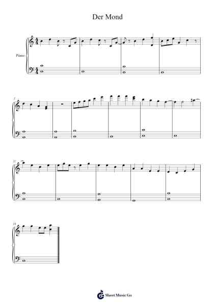 Der Mond Sheet Music by deelshoda-Arr.Felgrace