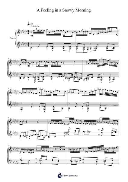 A Feeling in a Snowy Morning Sheet Music by Toursbur-Arr.Chestom