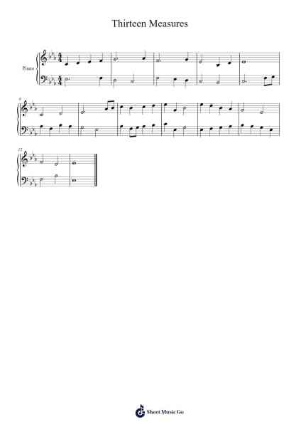Thirteen Measures Sheet Music by Davekirk Caematt-Arr.Osworth Gosca