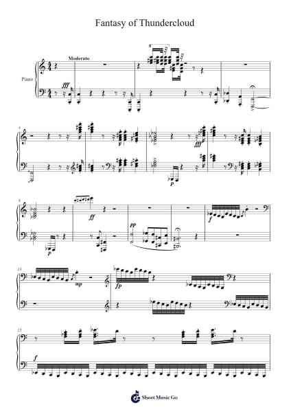 Fantasy of Thundercloud 樂譜由 undefined - 編曲 Dysaul Beaze