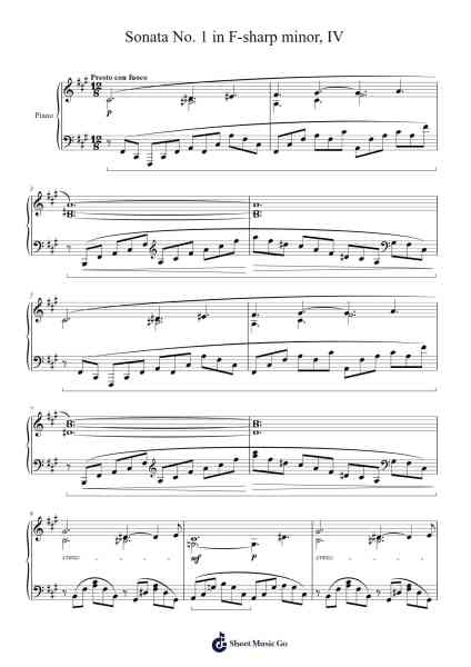 Sonata No. 1 in F-sharp minor, IV Sheet Music by Matthew Wong-Arr.Shellay