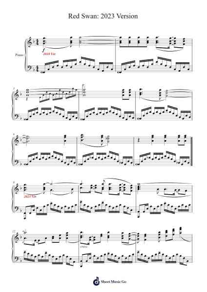 Red Swan: 2023 Version Sheet Music by Yoshiki-Arr.Cisraine