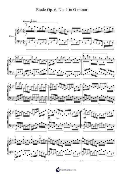 Etude Op. 6, No. 1 in G minor 楽譜 by Star Wrath-Arr.Hornker