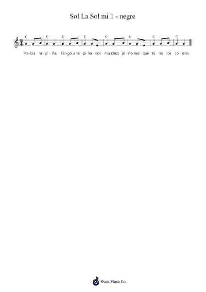 Sol La Sol mi 1 - negre Sheet Music by Fowlitt-Arr.Snowcol