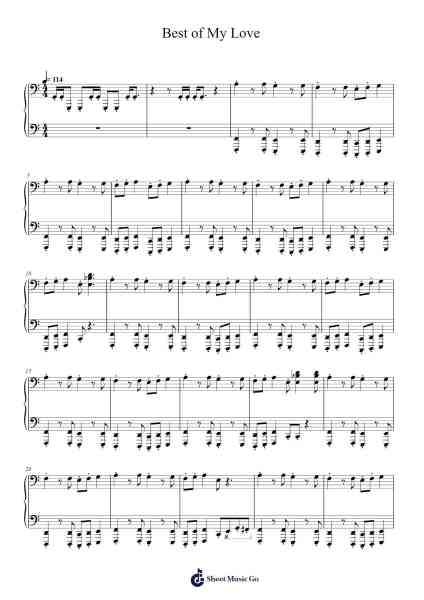 Best of My Love Sheet Music by The Emotions-Arr.Beauyule