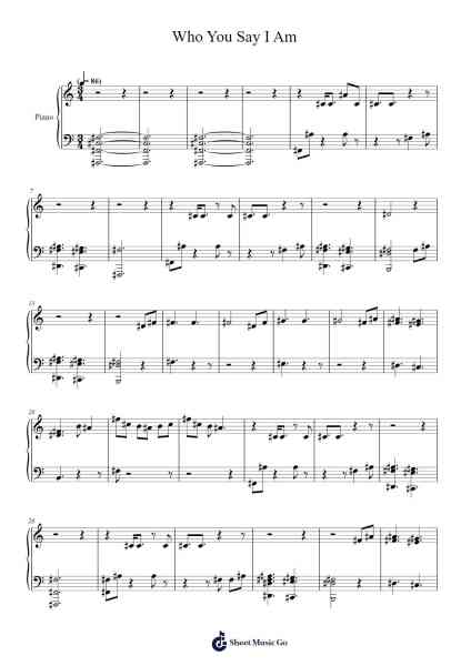 Who You Say I Am Sheet Music by Carrboyle Dithorne-Arr.Efbooth Borgfe