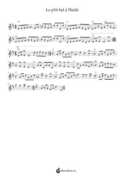 Le p'tit bal à l'huile Sheet Music by Marcel Messervier-Arr.Woolas Scriplice