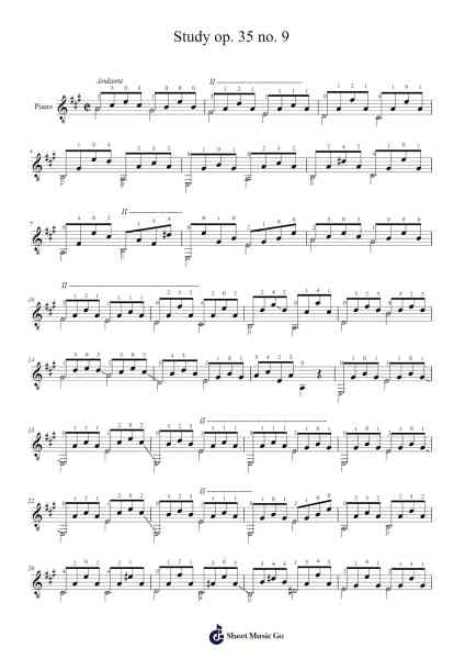 Study Op. 35 No. 9 Sheet Music by Fernando Sor-Arr.Ianre