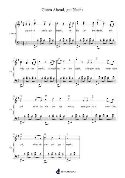 Guten Abend, gut Nacht Sheet Music by Johannes Brahms-Arr.Mcdel Auriah