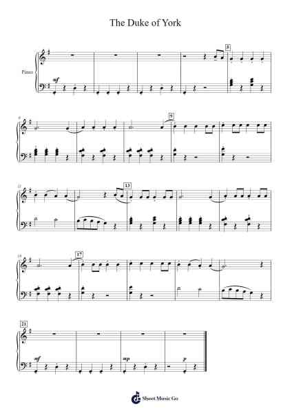The Duke of York Sheet Music by Nancy Faber-Arr.Wanbooth