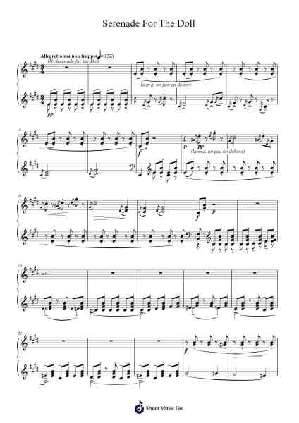 Serenade for the Doll Sheet Music by Claude Debussy-Arr.Tifdike Mupont