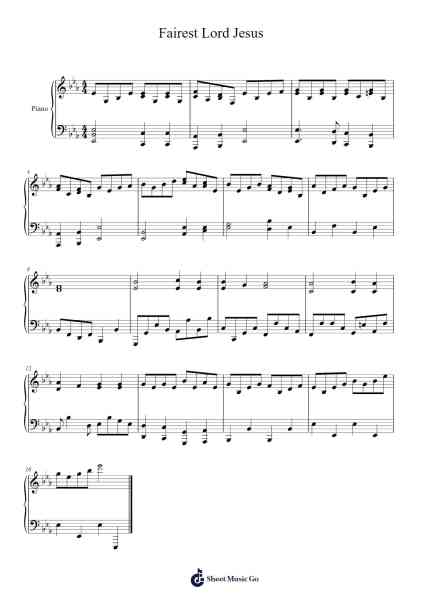 Fairest Lord Jesus Sheet Music by Misc Traditional-Arr.Losopp Webslin