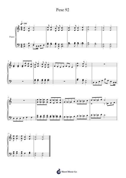 Pese 92 Sheet Music by KFTS Choir American Samoa-Arr.Trismark