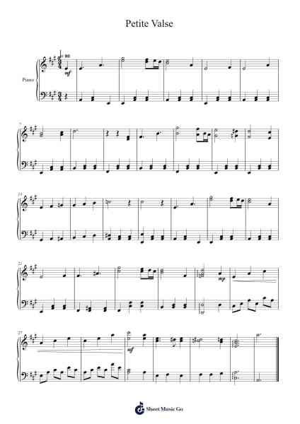 Petite Valse Sheet Music by Yann Van Der Cruyssen-Arr.Kepnia Lilbohm