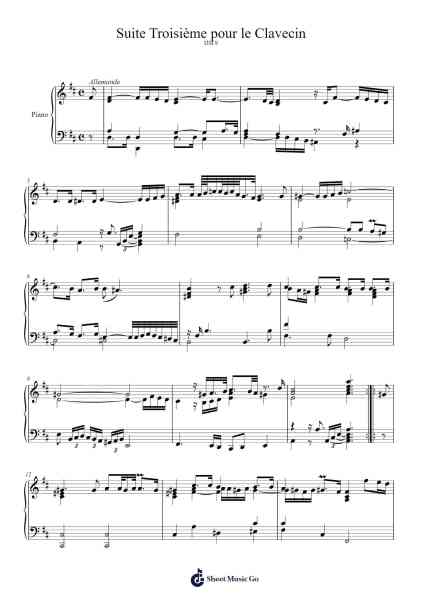 Suite Troisieme pour le Clavecin Sheet Music by Johann Mattheson-Arr.Duttdes Dawnpril