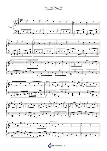 Op.23 No.2 Sheet Music by Walshtia-Arr.Kylecroft Galeck