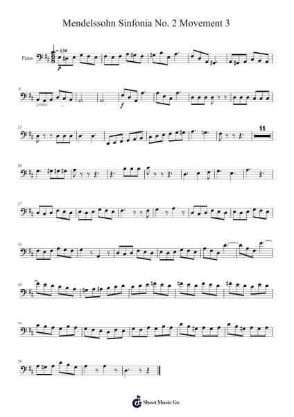 Mendelssohn Sinfonia No. 2 Movement 3 악보 Felix Mendelssohn - 편곡 Dwightlind