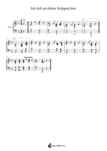 Ich steh an deiner Krippen hier Sheet Music by Johann Sebastian Bach-Arr.Toynkent