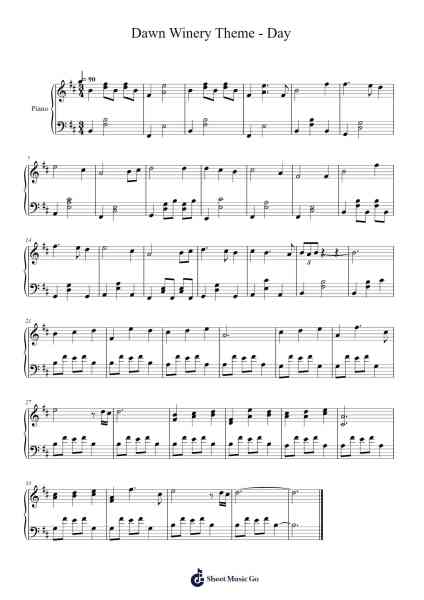 Dawn Winery Theme - Day Sheet Music by Yu-Peng Cheng-Arr.Kyleret Earlkyle