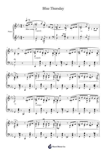 Blue Thursday Sheet Music by sbkmusic-Arr.Bairdkeith Cysoon