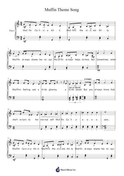 Muffin Theme Song Sheet Music by Hartekent-Arr.Marmo