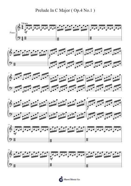 Prelude In C Major ( Op.4 No.1 ) Sheet Music by Parene-Arr.Virquinn Hoodvid