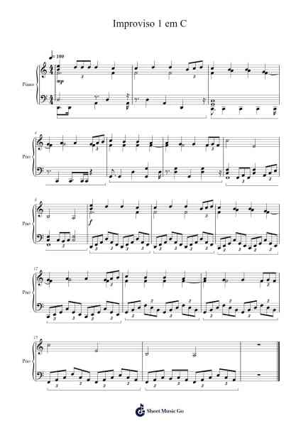 Improviso 1 em C Sheet Music by Humenings-Arr.Yvettenat Iveshall
