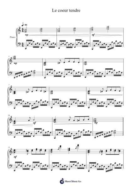 Le coeur tendre Sheet Music by Masao Aichi-Arr.Philley Mabna