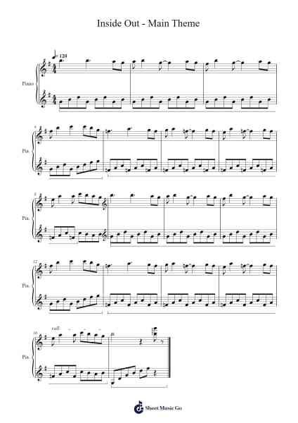 Inside Out - Main Theme Sheet Music by Michael Giacchino-Arr.Jeffsey